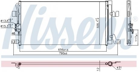 Радиатор кондиционера Audi Q5 2.0-3.0DH 16- NISSENS 940827