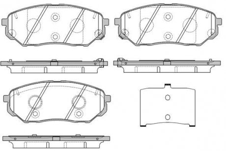 Колодки тормозные (передние) Hyundai Santa Fe IV/Kia Sorento 2.0-3.3 15- REMSA 1661.02 (фото 1)