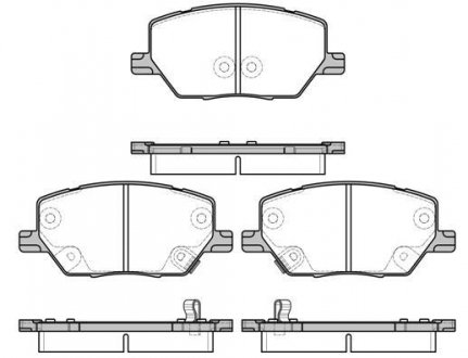 Колодки тормозные (передние) Fiat 500X 1.4-1.6/1.6-2.0D 14-/ Jeep Renegade1.4-1.6/2.0CRD 14- REMSA 1640.02 (фото 1)