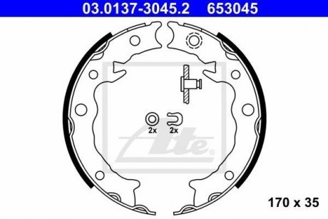 Колодки стояночного тормоза ATE 03.0137-3045.2