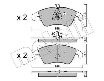 Колодки гальмівні (передні) MB C-class (W204/C205) 07-/E-class (W212/C207) 09- Metelli 22-0775-2