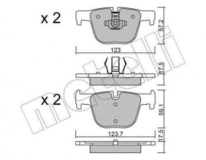 Колодки тормозные (задние) BMW 3 (F30/F31/F34/F80)/4 (F32/F36/F82) 11- Metelli 22-0963-0