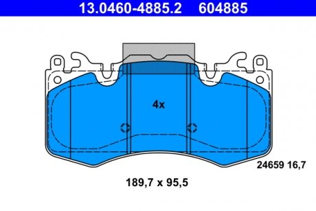 Колодки тормозные (передние) Land Rover Range Rover III/IV 02-/Range Rover Sport 05-/Discovery V 16- ATE 13.0460-4885.2