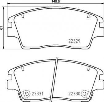 Колодки тормозные (передние) Hyundai ix35 13-/Tucson 15-/Elantra 16-/Kia Sportage 15- BREMBO P30096 (фото 1)