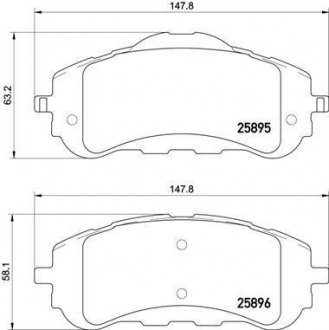 Колодки тормозные (передние) Citroen Berlingo 18-/Peugeot 308 13-/Partner 18- BREMBO P61120