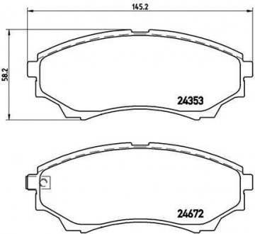 Колодки тормозные (передние) Ford Ranger 99-12 BREMBO P24086