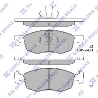 Колодки тормозные (передние) Fiat Doblo 01-/Palio 96- Hi-Q (SANGSIN) SP1198