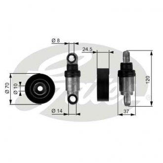 Амортизатор натяжителя ремня генератора BMW 3 (E46)/X5 (E53) 01-09 Gates T38242 (фото 1)