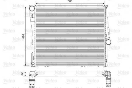 Радиатор охлаждения BMW X3 (E83) 2.0-3.0 04-11 (N46/M47/M54/N52/M57) Valeo 701563