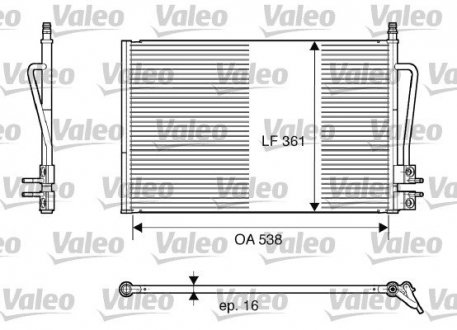 Радиатор кондиционера Ford Fiesta 01-08 Valeo 817664 (фото 1)