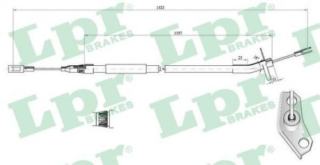 Трос ручника (центральный) MB Sprinter/VW Crafter 06- (2534mm) LPR C0446B (фото 1)