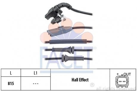 Датчик ABS (задний) Peugeot 3008 09-16 FACET 21.0150