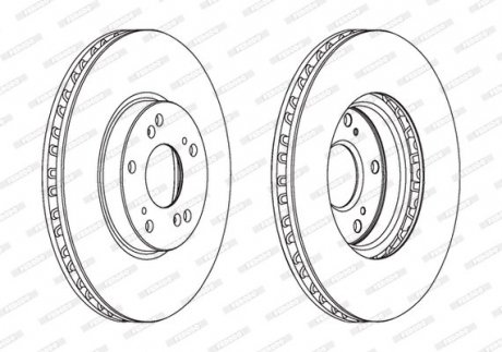 Диск тормозной (передний) Honda Accord VIII/IX 08- (296x23) FERODO DDF1775C (фото 1)