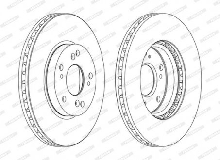 Диск тормозной (передний) Honda Accord 03-08 (288x25) FERODO DDF1557C