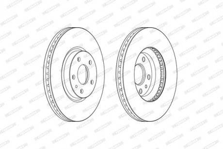 Диск тормозной (передний) Ford Mondeo V 13- (300x28) FERODO DDF2337C