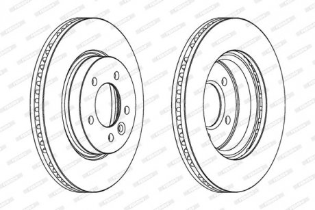 Диск тормозной (передний) Land Rover Discovery 04-18 (317x30) FERODO DDF1430C-1 (фото 1)