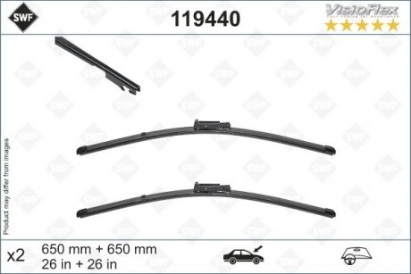 Щітки склоочисника (650/650mm) Seat Altea 04-/XL 06-/Toledo III 04-09 SWF 119440