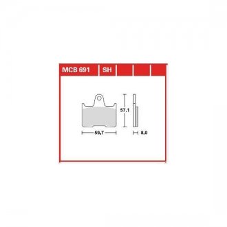 Гальмівні колодки задні TRW MCB691SH