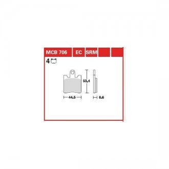 Гальмівні колодки TRW MCB706SV