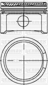 Поршень с кольцами і пальцем (размер отв. 81.01 / STD) VW 1.8T 20V (4цл.) (AMB, APP, ARX, ARY, AUM, AUM, AUQ, AVJ, AWM, AWP, …) YENMAK 31-04299-000