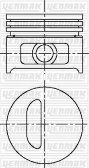 Поршень с кольцами і пальцем (размер отв. 75.8 / STD) RENAULT Clio, 1,2 -98 (4ц.) (E5F A 710 / E7F 708) YENMAK 31-03914-000 (фото 1)