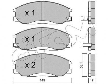 Колодки тормозные (передние) Hyundai Santa Fe/Trajet 01-08 CIFAM 822-364-0 (фото 1)