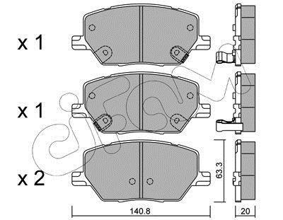 Колодки тормозные (передние) Fiat 500X 1.4-1.6/1.6-2.0D 14-/ Jeep Renegade1.4-1.6/2.0CRD 14- CIFAM 822-1001-0 (фото 1)