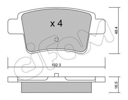 Колодки тормозные (задние) Citroen C4 06- CIFAM 822-801-0