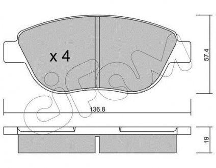 Колодки тормозные (передние) Citroen C4 04-/Peugeot 207/307 02- CIFAM 822-322-1