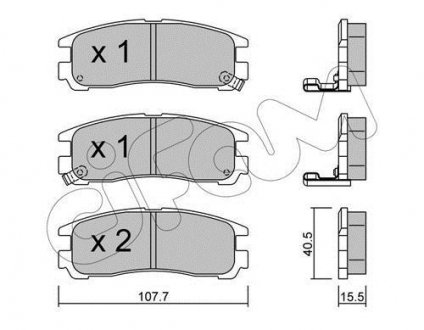 Колодки тормозные (задние) Mitsubishi Galant 85-/L400 95-02/Eclipse 94-11/Pajero Pinin 99-07 CIFAM 822-398-0