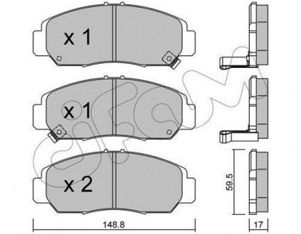 Колодки тормозные (передние) Honda Accord/FR-V 1.7-3.5 04- CIFAM 822-462-0
