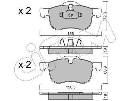 Колодки тормозные (передние) Volvo S60/S80 2.0/2.4 D/T 98-10 CIFAM 822-309-0