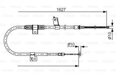 Трос ручника (задній) (L) Peugeot 4007/Mitsubishi Outlander II 06- (1627/1425mm) BOSCH 1987482274