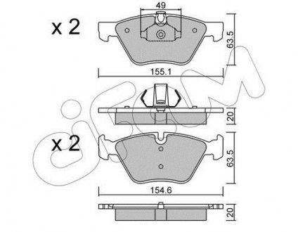 Колодки тормозные (передние) BMW 5 (E60/E61) 03-10 CIFAM 822-557-0