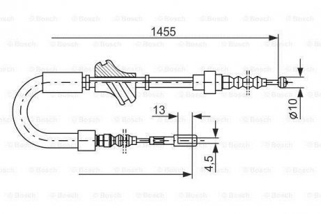 VW трос ручн.гальма лів./прав. AUDI 100/200 -90 BOSCH 1987477062