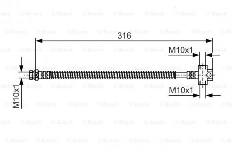 Шланг гальм. задн. внут. HYUNDAI TERRACAN -06 BOSCH 1987481A65