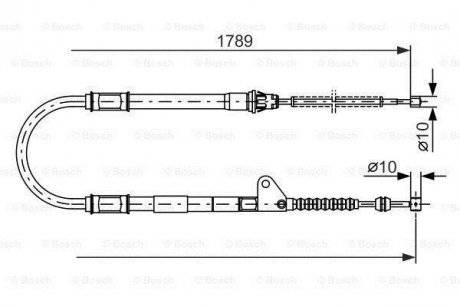 TOYOTA трос ручного гальма AVENSIS 98- прав. BOSCH 1987477540