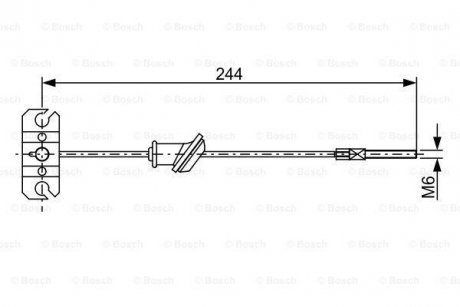 Трос ручника (передній) Mitsubishi L200 05-15/Pajero Sport II 08- (L=244mm) BOSCH 1987482514 (фото 1)