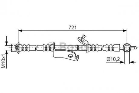 Шланг гальм. передн. лів. TOYOTA PRIUS 08- BOSCH 1987481636