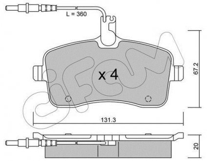 Колодки тормозные (передние) Peugeot 407 1.6HDI/1.8/2.0/2.0HDI 04- CIFAM 822-600-0