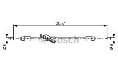 DB трос ручного гальма передн. W204 BOSCH 1987482331