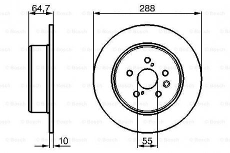 TOYOTA диск гальмівний Avensis 99- BOSCH 0986479243 (фото 1)