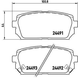 Колодки тормозные (задние) Kia Carens III 06- BREMBO P30040