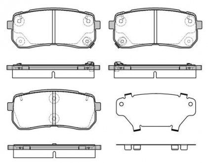 Колодки тормозные (задние) Hyundai H-1 07-/iX55 08-12/Kia Carnival 05-15/Sorento 15- REMSA 1288.12 (фото 1)