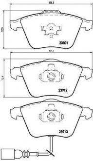 Колодки тормозные (передние) VW Passat 05-10/Skoda Superb 08-15 BREMBO P85079 (фото 1)