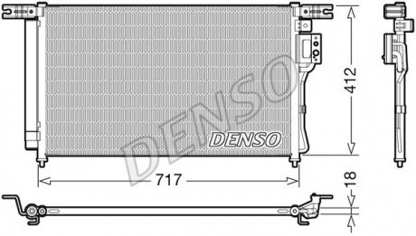 Радиатор кондиционера Hyundai Santa Fe 2.2 CRDi 06-12 DENSO DCN41008 (фото 1)