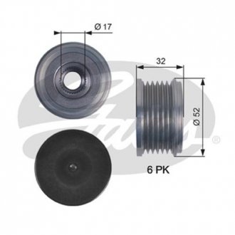 Шкив генератора Citroen Berlingo/Jumpy/Peugeot Boxer 1.6/2.0HDI 6PK Gates OAP7140