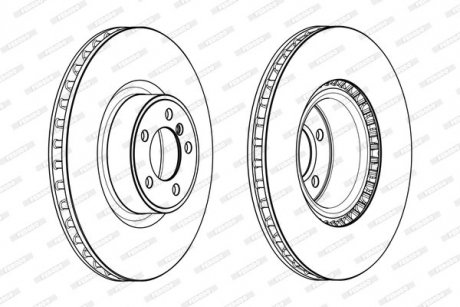 Диск тормозной (передний) Land Rover Range Rover 4.4D/5.0i 4x4 07-12 (380x34) FERODO DDF2086C-1 (фото 1)