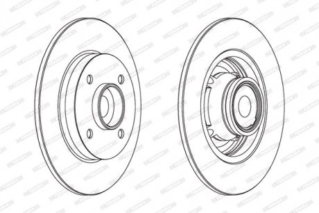 Диск тормозной (задний) Citroen C3 09-/C4/Peugeot 307/207 04-/208 12- (249х9) FERODO DDF1560-1