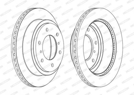 Диск тормозной (задний) Mitsubishi Pajero 00- (300x22) FERODO DDF1385C